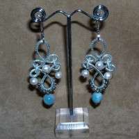 ORECCHINI CON ACQUAMARINA E PERLE