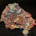 Quarzo con limonite,malachite e azzurrite