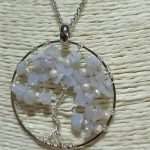 Ciondolo in Perle e Calcedonio azzurro