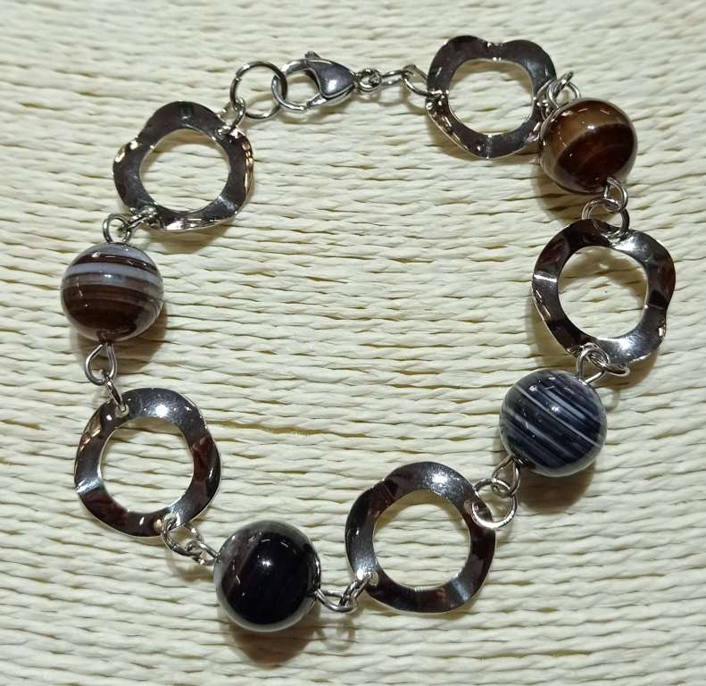 Bracciale in onice striato