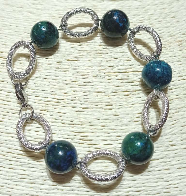 Bracciale In Pietra Naturale Di Crisocolla - 8mm | La Boutique Di Lourdes