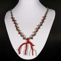 Collana con corallo rosso mediterraneo