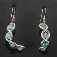 Orecchini con agata azzurra