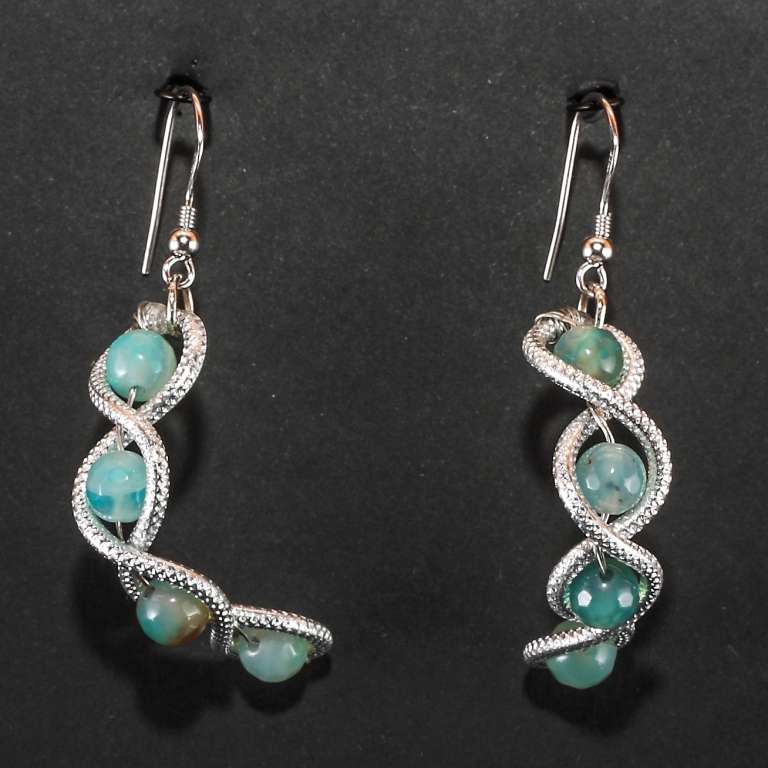 Orecchini con agata azzurra