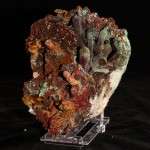 Quarzo con limonite,malachite e azzurrite