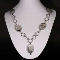 Collana con quarzo tormalinato