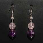 Orecchini con ametista e quarzo rosa