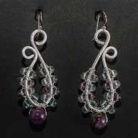 Orecchini con ametista e fluorite