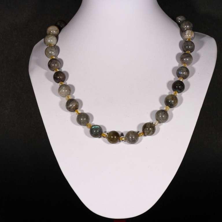 Collana con labradorite e quarzo citrino