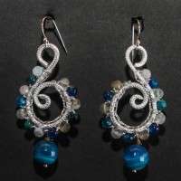 ORECCHINI CON AGATA BLU