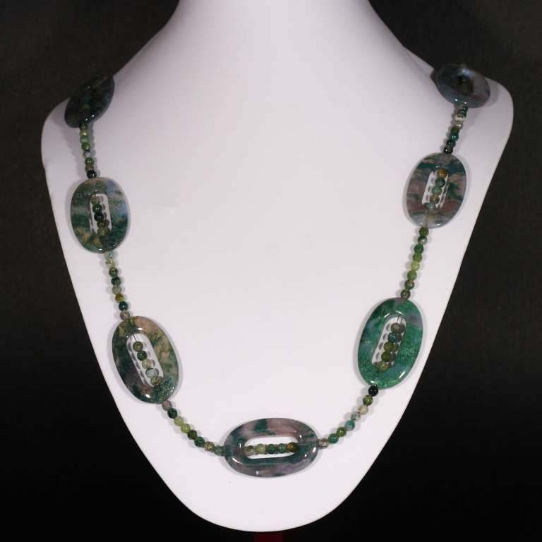 COLLANA CON AGATA MUSCHIATA