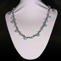 COLLANA CON ACQUAMARINA E PERLE