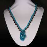 COLLANA CON TURCHESE E QUARZO FUME'