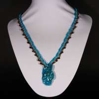 COLLANA CON TURCHESE E QUARZO FUME’