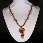 COLLANA CON TURCHESE E QUARZO FUME'