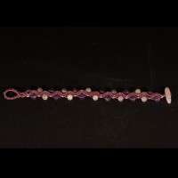 Bracciale con quarzo rosa e ametista