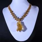 Collana con ambra e occhio di tigre