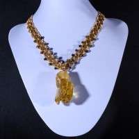 Collana con ambra e occhio di tigre