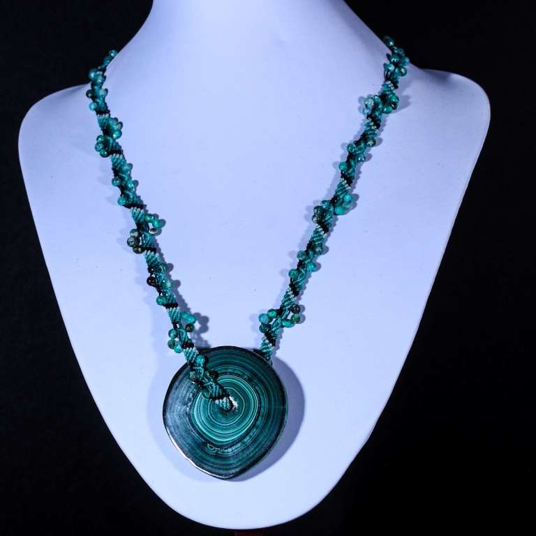 Collana In Malachite Naturale 45 Cm – Sfere 4 Mm – Vera Pietra Verde Fatta A Mano Da Taddart