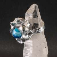 Anello con agata blu