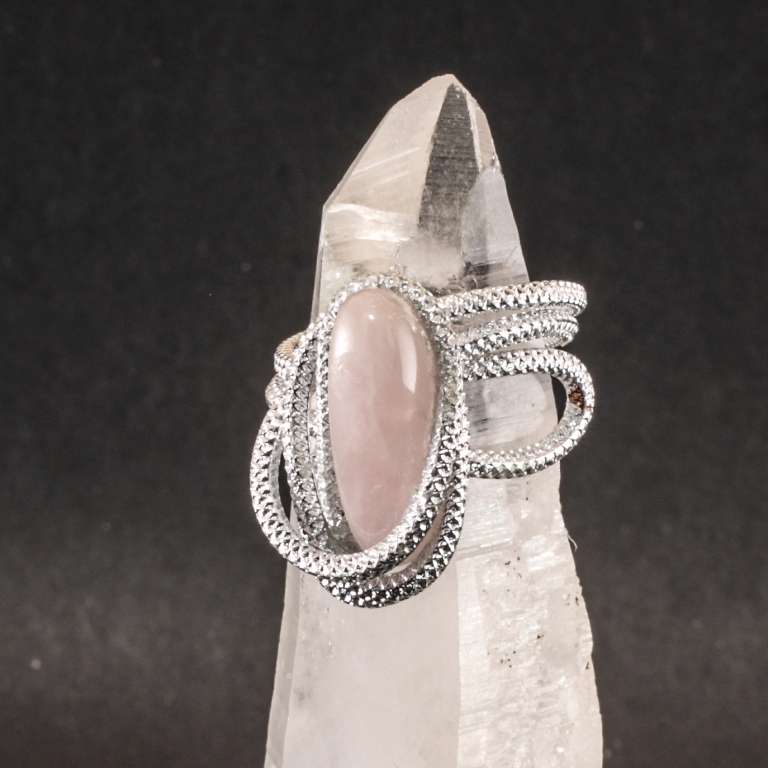Anello Con Quarzo Rosa Minerali GeoArt