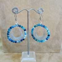 ORECCHINI CON AGATA BLU