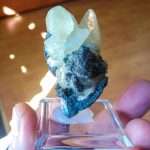 CALCITE SCALENOEDRICA SU GALENA