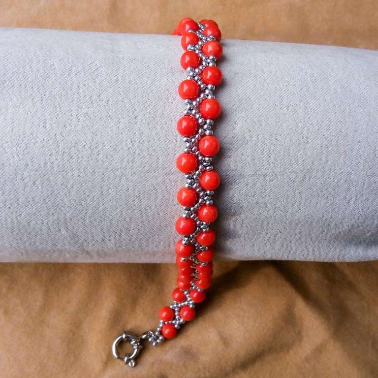BRACCIALE CON CORALLO ROSSO OCEANICO