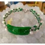 Bracciale con giada e perle